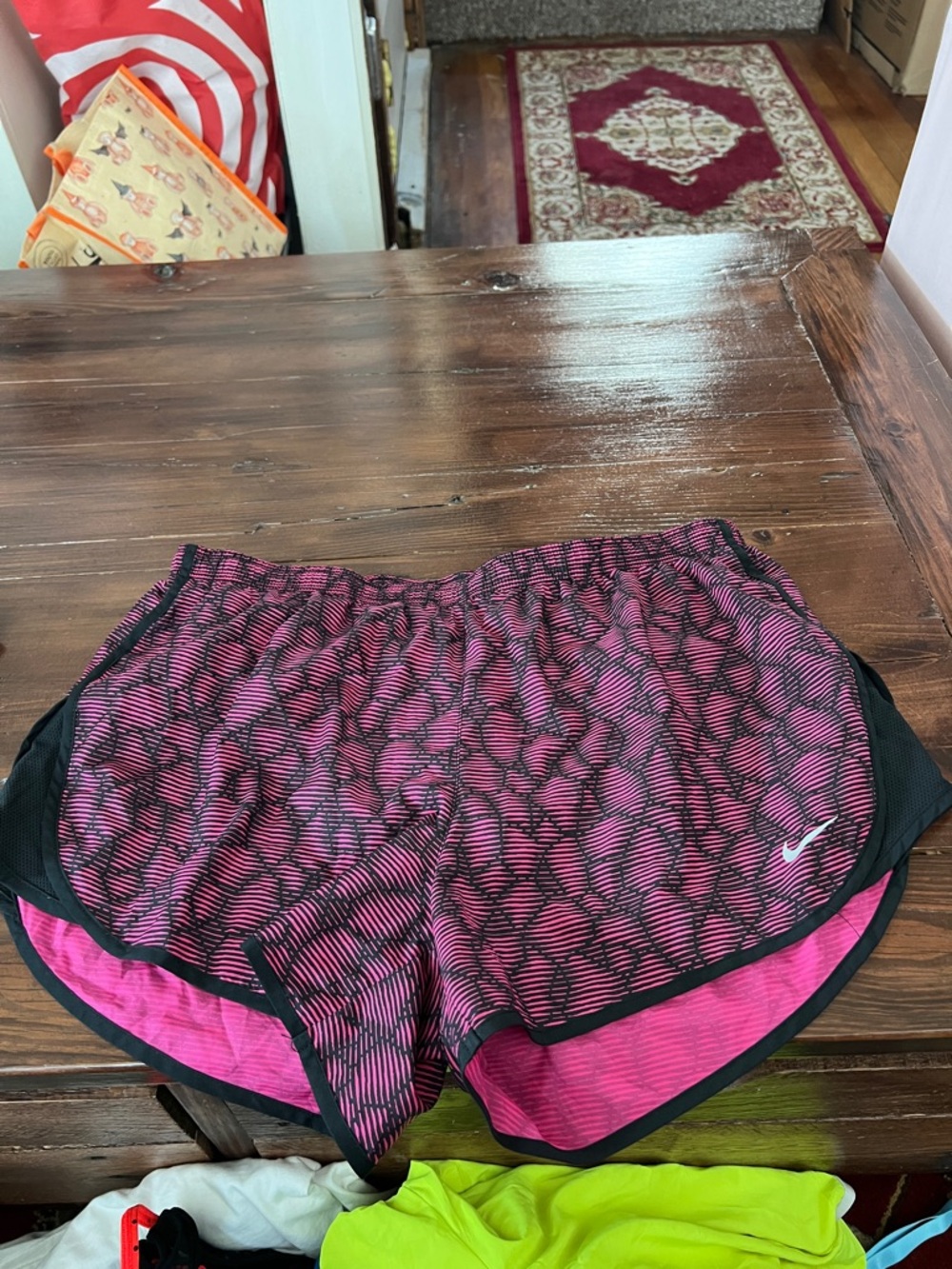 Nike Women’s Pink & Black Patterned Athletic Shorts